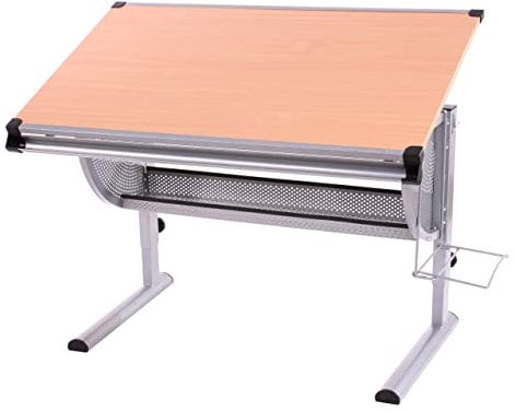 Mendler Kinder-/Jugend-Schreibtisch Schülerschreibtisch Bürotisch Oxford, höhenverstellbar, neigbar - Natur, Buche
