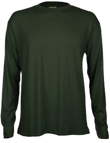 Mens Long Sleeve Premium T Shirts by MIG Sizes S to 4XL - Work Casual Sports (M - Medium, Bottle Green)
