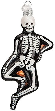 Old World Christmas Mr. Bones Glass Blown Ornament for Christmas Tree, Handcrafted Holiday Decoration, Halloween Collection