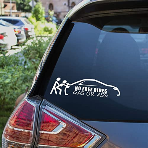 NO FREE RIDES GAS OR ASS Funny Car Sticker Window Bumper Drift JDM Lowered Vinyl Decal