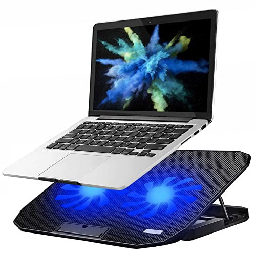 KEROLFFU Laptop Cooling Fans 15.6 14 13 Inch (Big 2Fans 5.52 Inch, Double Sides Built-in USB Line, Back Feet Stand) Fit Apple Air/Pro/MacBook