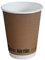 'Mug Bien sûr, marron/blanc, 300 ml, double paroi lisse, Marron/Blanc, gobelets en carton, revêtement Pla Gobelet isotherme, biodégradable, Lot de 100