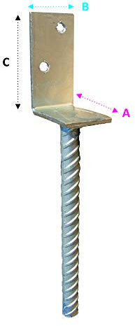 Stützenfuss vz L-Form 70 x 60 x 100 mm, Montage in Beton
