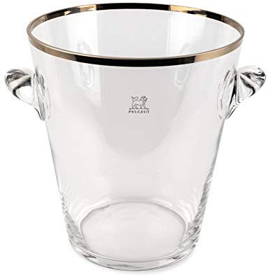 Peugeot Seau à champagne En verre avec finition platinium, 22cm (220075)