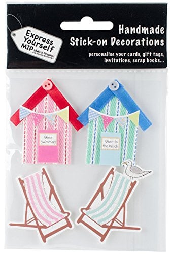 Express Yourself DIY, self Adhesive, Beach Huts & Deckchairs Topper - Ideal for Card Making, Scrapbooking, Papercrafts, Childrens Crafts etc