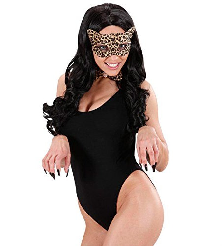 Amakando Leopardenmaske Leopard Maske Leoparden Augenmaske Leo Katzenmaske Tiermaske Dschungel Katze Zoo Faschingsmaske