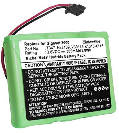 Akku-King Akku kompatibel mit Siemens 3QNF3550, NS3109 - NI-MH 500mAh - für Gigaset 3000 Micro 3010 Micro 3020 Micro MGH8604, TMobile TSinus 45M