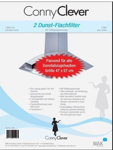 WAK 2 Dunst-Flachfilter 47x57cm für Dunstabzugshaube von Conny Clever®