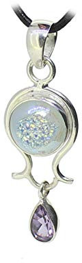Budawi® - Achat Druzy Anhänger Kettenanhänger 925er Silber mit Amethyst