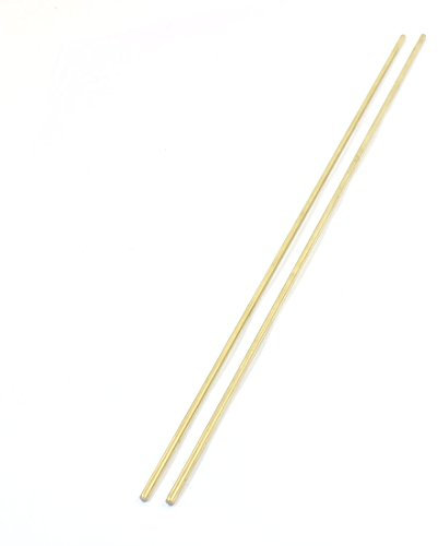 sourcing map 2Pcs Barre Laiton Ronde 300mm Longueur 3mm Dia Essieu pour RC Modèle Avion