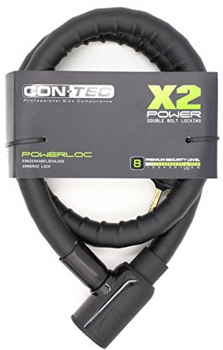 Contec Unisex – Erwachsene Powerloc Fahrradschloss, schwarz, Ø 25 mm, 120 cm lang