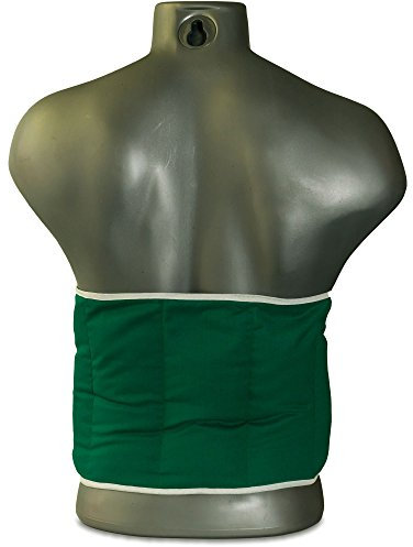 Kirschkernkissen. Gürtel mit Klettverschluss - ca. 135cm - 7-Kammer - Wärmekissen Rücken Wärmegürtel XXL Körnerkissen - grün