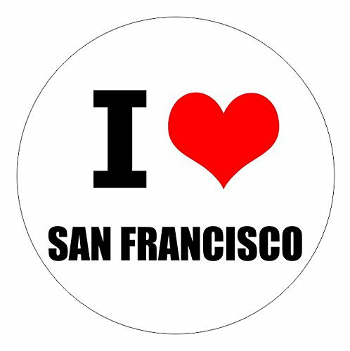 Kiwistar - Autoaufkleber - 8x8 cm - außen klebend - I love San Francisco Kalifornien für Auto, Laptop, Fahrrad, LKW, Motorrad Aufkleber mehrfarbig Sticker Decal