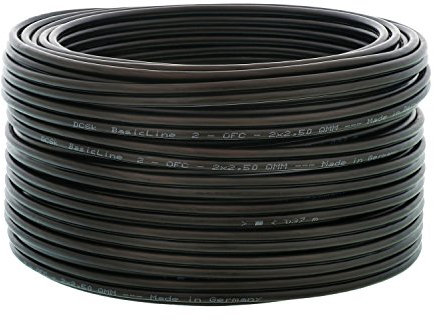 DCSk - 30m - 2 x 2.5mm² - Câble Audio Noir pour Enceintes - Câble HP en Cuivre OFC pour HiFi et Hi-FI Embarquée - Fabrication Allemande - Conducteur 99,99% cuivre avec Isolant
