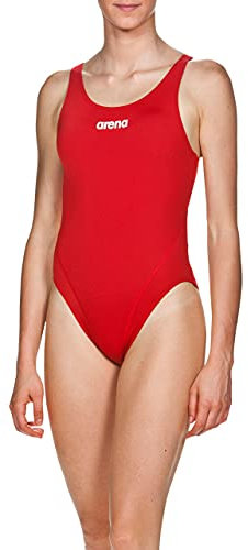 arena Solid Swim Tech High Costume Intero Donna, Costume da Bagno Sportivo in Tessuto MaxLife con Massima Resistenza al Cloro e Protezione UV UPF 50+