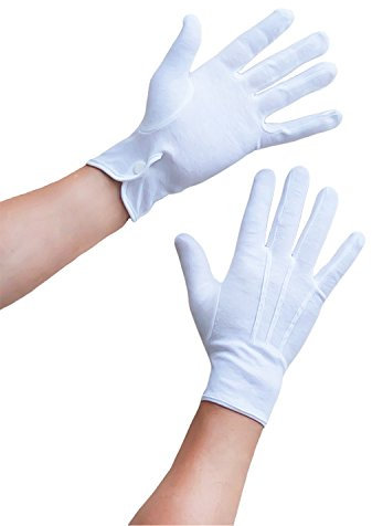 Oblique-Uniuqe® Weiße Handschuhe aus Baumwolle für Herren