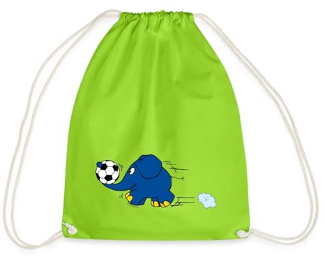 Spreadshirt Die Sendung Mit Der Maus Elefant hält Fußball Turnbeutel