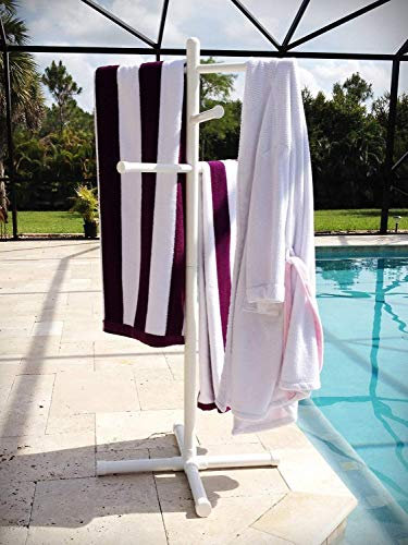 Piscina & Spa - Portasciugamani extra alto, in PVC, colore: Bianco