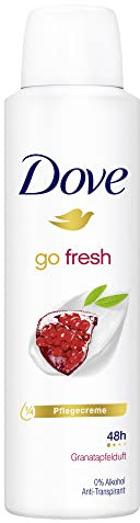 Dove Anti-Transpirant Deo-Spray go fresh Granatapfelduft 0% Alkohol Deodorant schützt 48h vor Körpergeruch und Achselnässe 150 ml 1 Stück