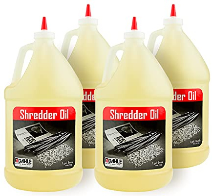 Dahle Shredder Oil Reduces Friction and Optimizes Performance in Paper Shredders, For Use In All Shredders, 4 - 1 gal. Bottles