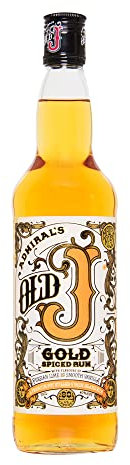 Admiral’s Old J Gold Spiced Rum - Caribbean Spiced Gold Rum Aged in Oak Barrels - 40 Percent ABV - 70cl Bottle