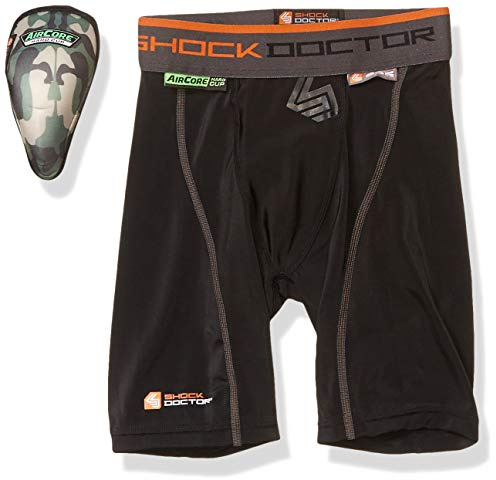 Shock Doctor Compression Short Cup Supporter with AirCore Hard Cup, Adult & Youth