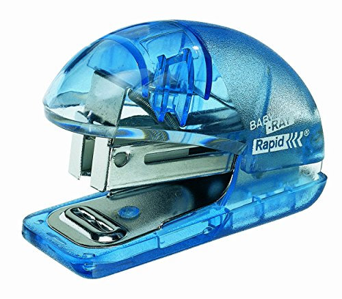 Rapid F4 Baby-Ray Mini Stapler, 10 Sheet Capacity, 1000 x Staples Included, Compact Design, Transparent Blue, 10184032