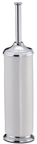 Showerdrape Opera- Freestanding Chrome/White Toilet Brush and Holder