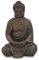 Buddha Figur sitzend 30cm in Braun | Deko-Artikel für Haus & Garten | Buddha-Skulptur, Wohnaccessoire ideal als Geschenk | Buddha-Statue Feng Shui Dekoration | Garten-Figur