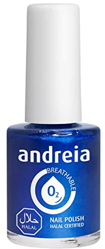 Andreia Halal Breathable Nail Polish Varnish - Water Permeable B13 Blue 10.5 ml