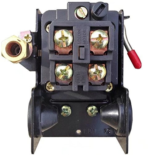 JahyShow Pressure Switch for Air Compressor 90-125 psi Single Port Heavy Duty 26A Replaces Hubbell Furnas Square D Siemens Sears DEWALT Craftsman Black MAX Jenny Black and Decker