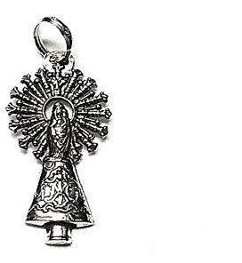 Inmaculada Romero IR Virgen del Pilar Colgante en Plata de Ley 925m silueta con 35mm.