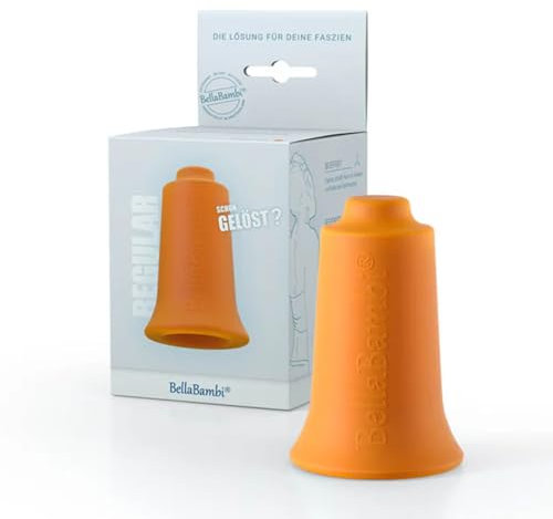 BellaBambi® original Schröpfglas | hautverträgliche Schröpf-Cups zur vielseitigen Faszien-Massage | Cupping für Beauty, Wellness, Sport oder Therapie | Made in Germany | Intensität Regular - Orange