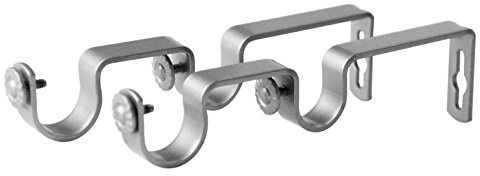 Rod Desyne 1917-15 1 Inch Satin Nickel Double Bracket Pair, 2 Piece