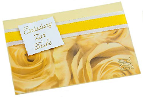 10 Einladung Einladungskarte Taufe Einladungen KT005 erhältlich (gelb)