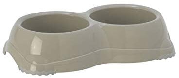 Moderna Smarty Plastic Twin Bowl, 330 ml, Grey