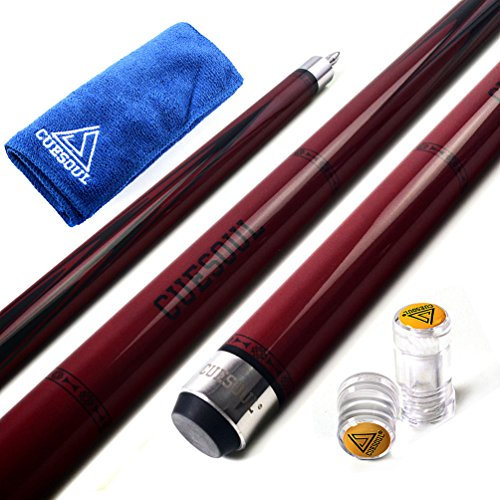 CUESOUL SOOCOO Series 58 19 Unzen 11.5mm Tip Maple-Pool Queue Set mit Gelenk/Wellenschutz und Cue Handtuch