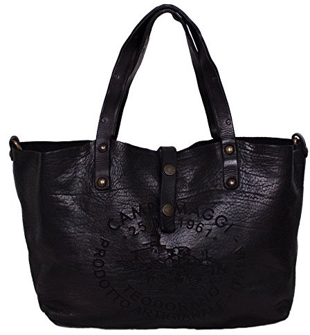 CAMPOMAGGI Handtasche Patchwork Shopper Handtasche C3602 VL 2000 Schwarz Leder