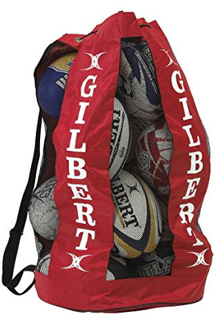 Gilbert Porte-balles de Rugby Respirant pour 12 Ballons, Rouge