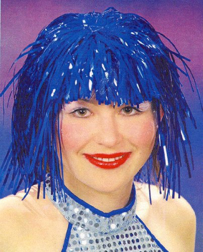Fasching Perücke Starlight blau Folie