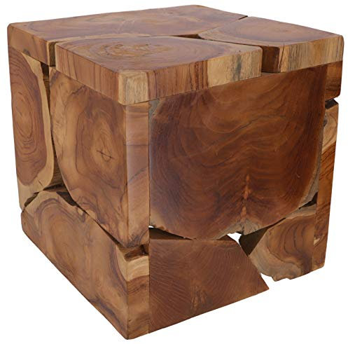 GURU SHOP Dekowürfel aus Wurzelholz, Lichtobjekt, Braun, 31x31x31 cm, Dekoobjekte