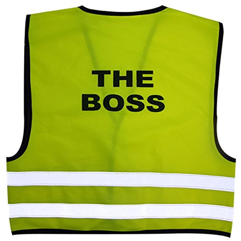 Kids High Visibility Hi Viz Safety Vest Top Hi Vis Baby Waistcoat Childrens Gift (Large (2-3 Years), The BOSS)