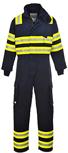 Portwest Wildland Schutzanzug Overall Feuer - und Flammenresistent Arbeitskleidung FR98 - Marineblau, L