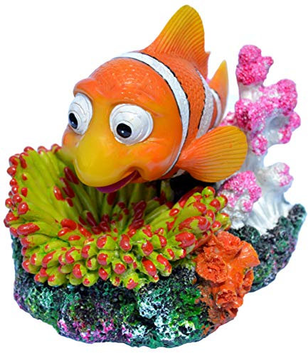 Supa Luftbetriebener Clownfisch Aquarium/Aquarium-Ornament, realistische Details, ca. 12,0 cm (L) x 9,0 cm (B) x 9,5 cm (H)