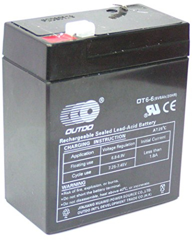 6v Rechargeable Sealed Lead Acid - AGM - VRLA Battery (6V 6Ah)