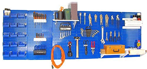 Wall Control 30-WRK-800BUW Master Werkbank, Metall, Stecktafel, Werkzeug-Organizer, blau/weiß