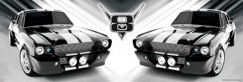 empireposter American Muscle Cars - Classic GT Fahrzeuge Slim-Poster Druck - Grösse 91,5x30,5 cm