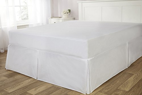 Rapport Easycare Non-Iron Pleated Valance Sheet, Polyester-Cotton, White, Double, 190 x 137 x 1 cm