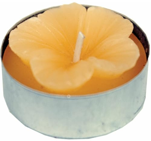 Pavilion - Up Words - Flower Tea Light Candles, Set of 6, Goldenrod
