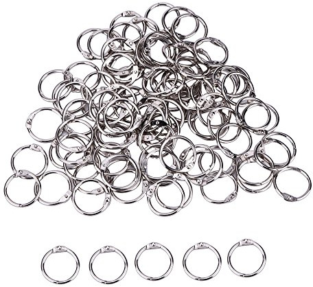 eBoot Staple Book Binder Buch Binder Ringe Lose Blatt Ring, 100 Stück 3 / 4 Zoll, Silber